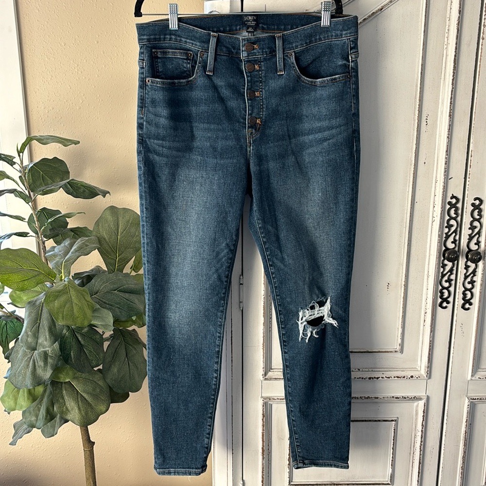 J. CREW Factory Womens Size 32 9" Mid-Rise Stretch Denim Skinny Jeans